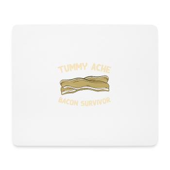 Tummy Ache Bacon Survivor Funny Favorite Food - Mouse Pad (horizontal) - white - Front