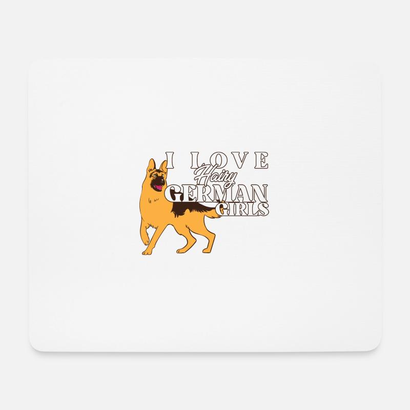 Funny German Shepherd Mama Dad I Love Hairy - Mousepad (Querformat) - Weiß