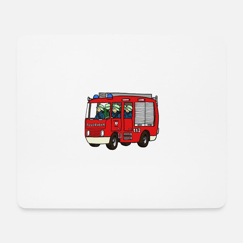 Feuerwehrauto - Mousepad (Querformat) - Weiß
