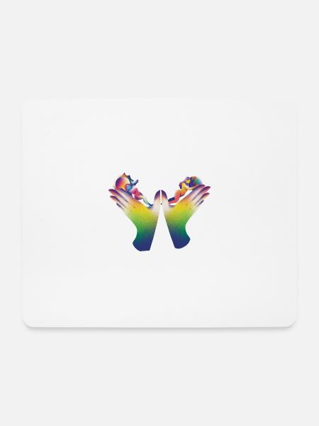 Rainbow Hands of Care - Mouse Pad (horizontal) - white