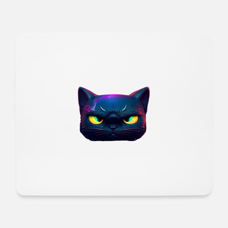 Majestätisches magisches Katzengesicht! - Mousepad (Querformat) - Weiß