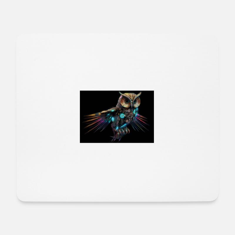 Neon Owl - Mouse Pad (horizontal) - white