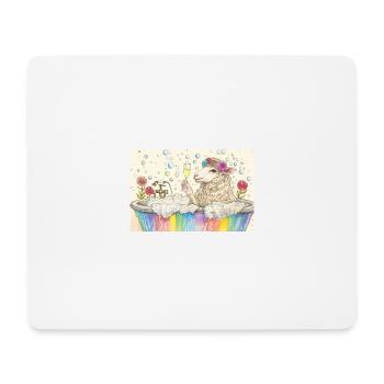 Schaf in Badewanne - Mousepad (Querformat) - Weiß - Vorne