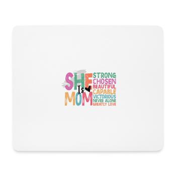 Elle est maman - Tapis de souris (format paysage) - blanc - Devant
