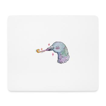 Aquarell Taube Geburtstag mit Sternen und Tröte - Mousepad (Querformat) - Weiß - Vorne
