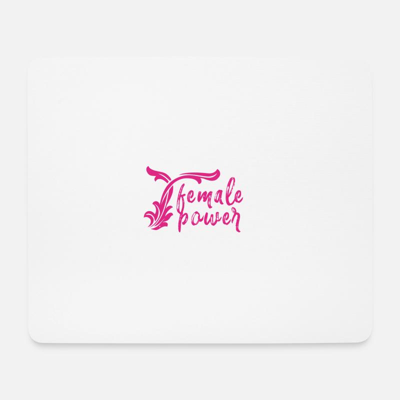 female power,schrift,rosa,pink - Mousepad (Querformat) - Weiß