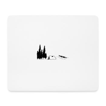 Adventure: Tent and canoe in the forest by the river - Mouse Pad (horizontal) - white - Front