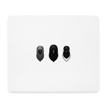 Die Dohle, die Krähe und die Elster - Mousepad (Querformat) - Weiß - Vorne