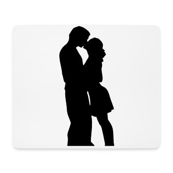 Couple amoureux baiser 17 - Tapis de souris (format paysage) - blanc - Devant