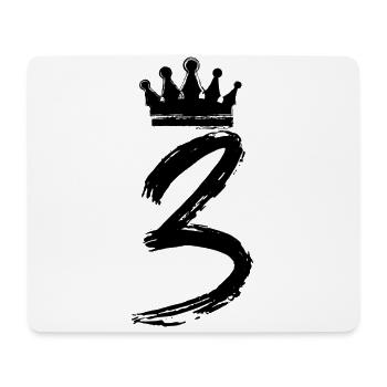 3 Zahl Krone - Mousepad (Querformat) - Weiß - Vorne
