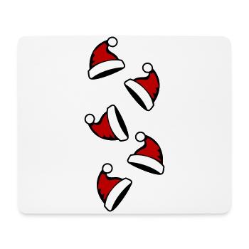Bonnet de Noël chapeau de père Noël - Tapis de souris (format paysage) - blanc - Devant