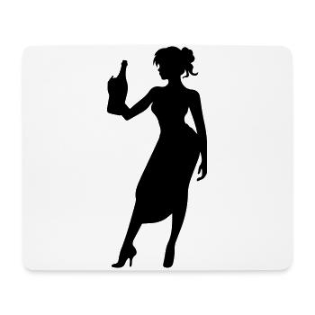 Drunk Silhouette Celebrating Party Girl - Mouse Pad (horizontal) - white - Front