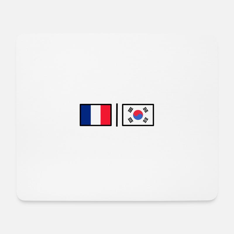 France - Korea - Mouse Pad (horizontal) - white