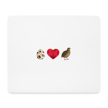 J’adore les cailles - Tapis de souris (format paysage) - blanc - Devant
