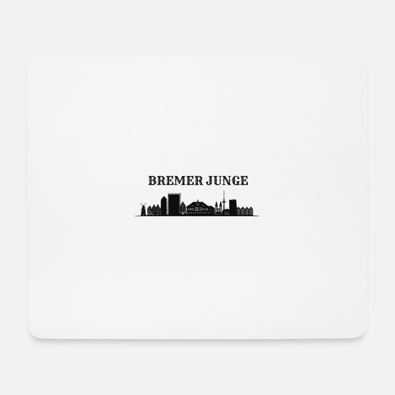 Bremen Boy Skyline Silhouette - Mouse Pad (horizontal) - white