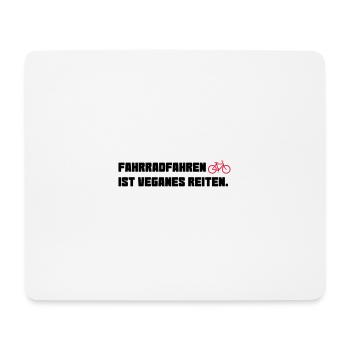 Fahrradfahren Vegan Reiten Pferd Fahrrad - Mousepad (Querformat) - Weiß - Vorne