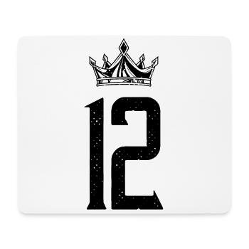 12 Zahl Krone - Mousepad (Querformat) - Weiß - Vorne