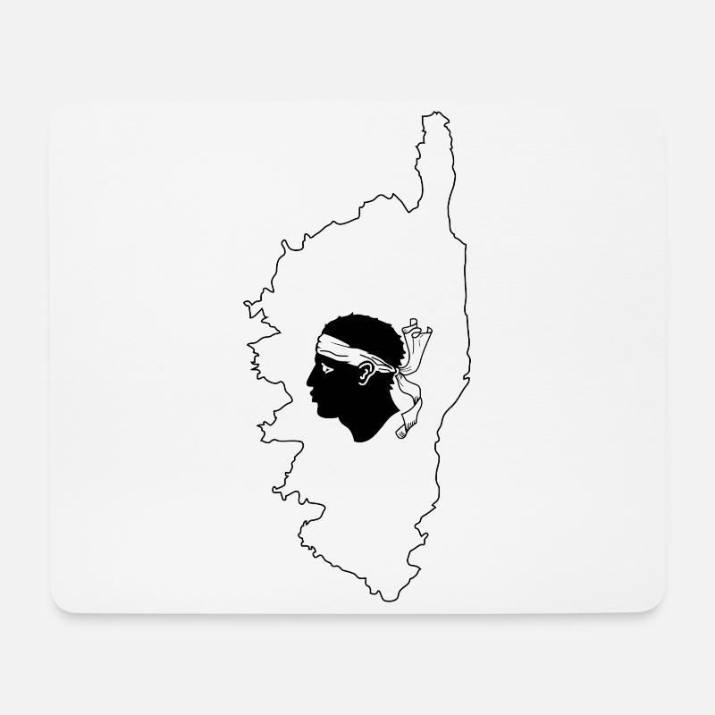 Corsica France Map - Mousepad (Querformat) - Weiß