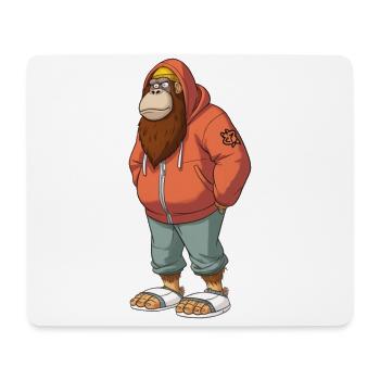 Streetart Orang-Utan Urban Rap Street Affe - Mousepad (Querformat) - Weiß - Vorne
