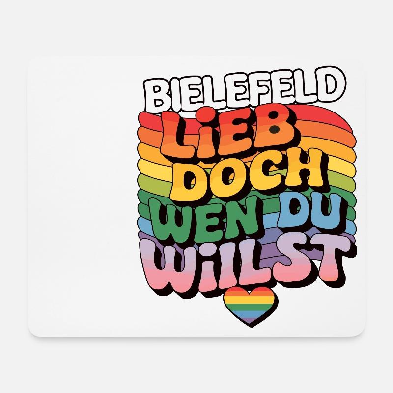 Bielefeld: Lieb Doch Wen Du Willst - LGBTQ - Mousepad (Querformat) - Weiß