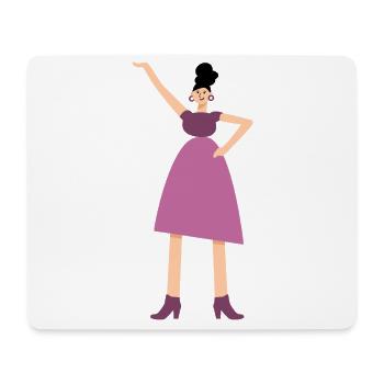 Frau im pinken Kleid - Mousepad (Querformat) - Weiß - Vorne