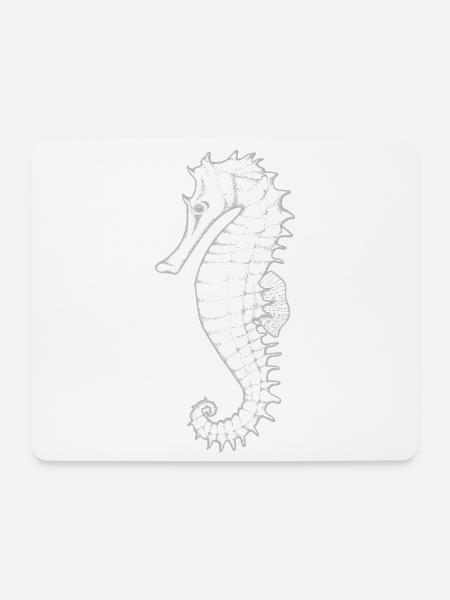 Seepferdchen Silhouette - Mousepad (Querformat) - Weiß
