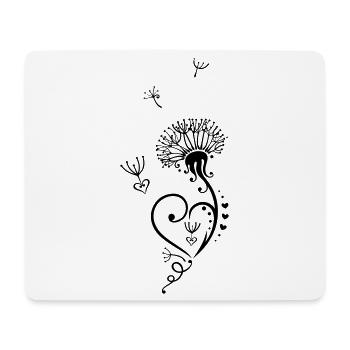 Löwenzahn, Valentinstag, dandelion, hearts - Mousepad (Querformat) - Weiß - Vorne