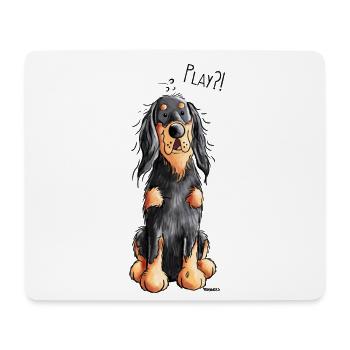 Verspielter Gordon Setter - Hund - Dog - Comic - Mousepad (Querformat) - Weiß - Vorne