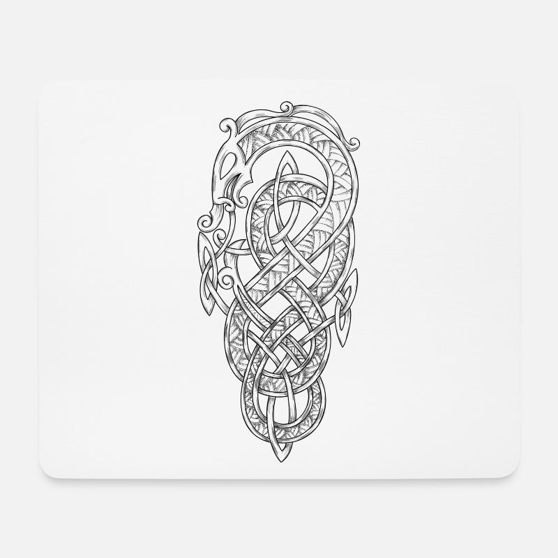 Wikinger-Schlange - Mousepad (Querformat) - Weiß
