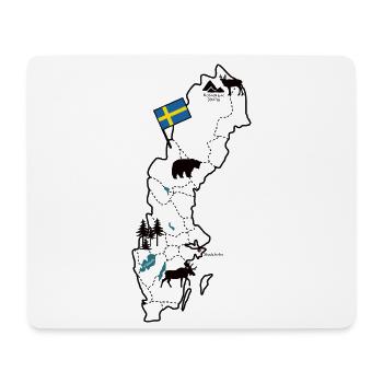 Sweden Map for Scandinavia Holidays - Mouse Pad (horizontal) - white - Front