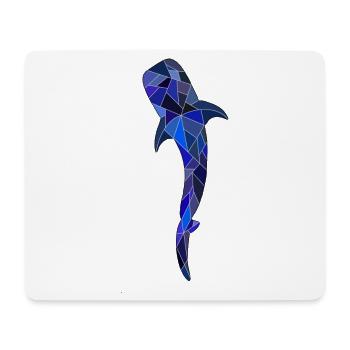 Mosaik-Walhai in Blautönen - Mousepad (Querformat) - Weiß - Vorne