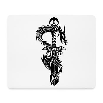 Der schwarze Drache und das Schwert - Mousepad (Querformat) - Weiß - Vorne