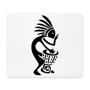 Joueur de tam tam (noir) - Tapis de souris (format paysage) - blanc - Devant