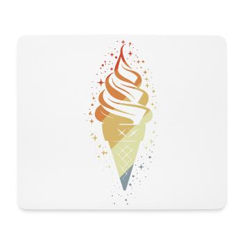 Cornet de crème glacée vintage - Tapis de souris (format paysage) - blanc - Devant