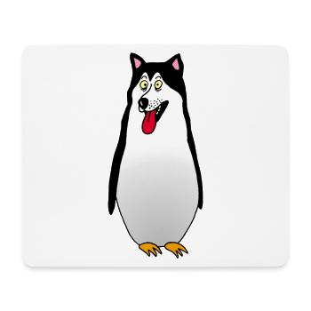 Pinguin Hund - Mousepad (Querformat) - Weiß - Vorne