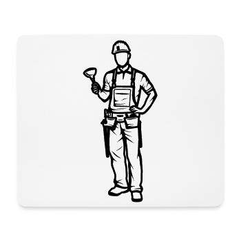 Klempner Junge - Mousepad (Querformat) - Weiß - Vorne