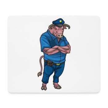 Stier Polizist Polizei - Mousepad (Querformat) - Weiß - Vorne