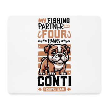 Angeln und Continental Bulldog - Mousepad (Querformat) - Weiß - Vorne