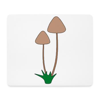 Minimalist Mushroom Botanical Illustration - Mouse Pad (horizontal) - white - Front