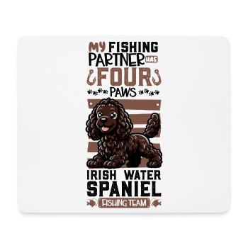 Fishing and Irish Water Spaniel - Mouse Pad (horizontal) - white - Front