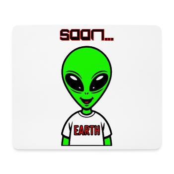 Grünes Alien  - Mousepad (Querformat) - Weiß - Vorne