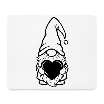 Wichtel mit Herz Geschenkmotiv - Mousepad (Querformat) - Weiß - Vorne