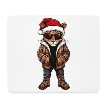 Noël Léopard Hiver - Tapis de souris (format paysage) - blanc - Devant