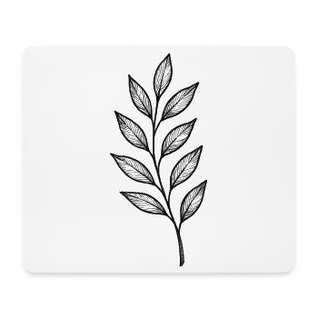 Black Leaves Gloss Pattern - Mouse Pad (horizontal) - white - Front
