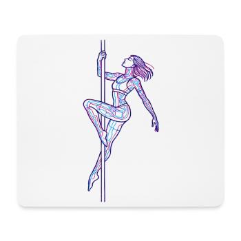 Art au trait féminin Illustration de danse au poteau cadeau - Tapis de souris (format paysage) - blanc - Devant
