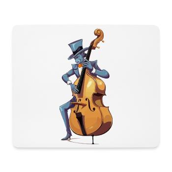 Blue Jazz-Bassmeister im Zylinder - Mousepad (Querformat) - Weiß - Vorne