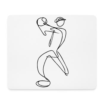 Cricket Bowler Drawing - Mouse Pad (horizontal) - white - Front