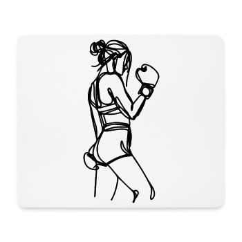 Boxen Mädchen Skizze - Mousepad (Querformat) - Weiß - Vorne
