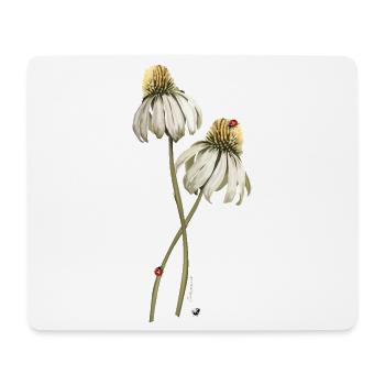 Illustration de la fleur des coccinelles rouges sur échinacée - Tapis de souris (format paysage) - blanc - Devant