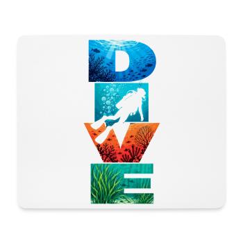 Dive Underwater Letter Art - Mouse Pad (horizontal) - white - Front
